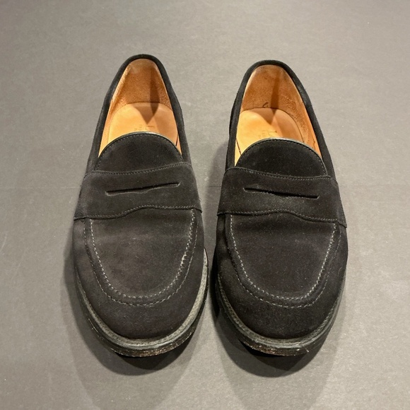 Loake Eton Black Suede Penny Loafer Made in England Size 9 main image 13